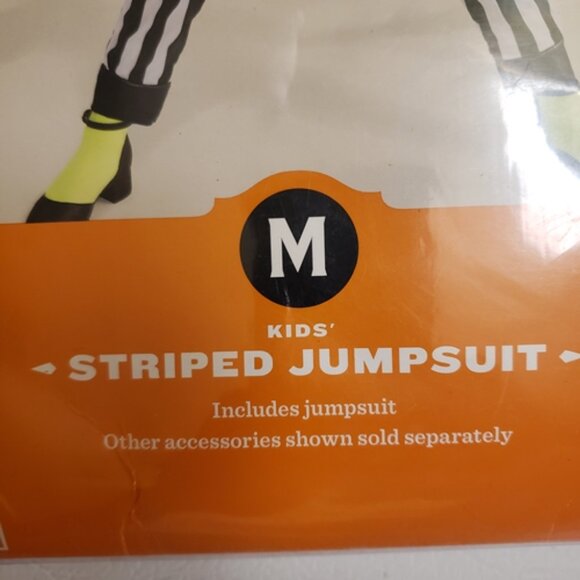 Kids’ Medium (8) “Striped Jumpsuit” Hyde and Eek Costume - Beetlejuice NEW! - Picture 5 of 6